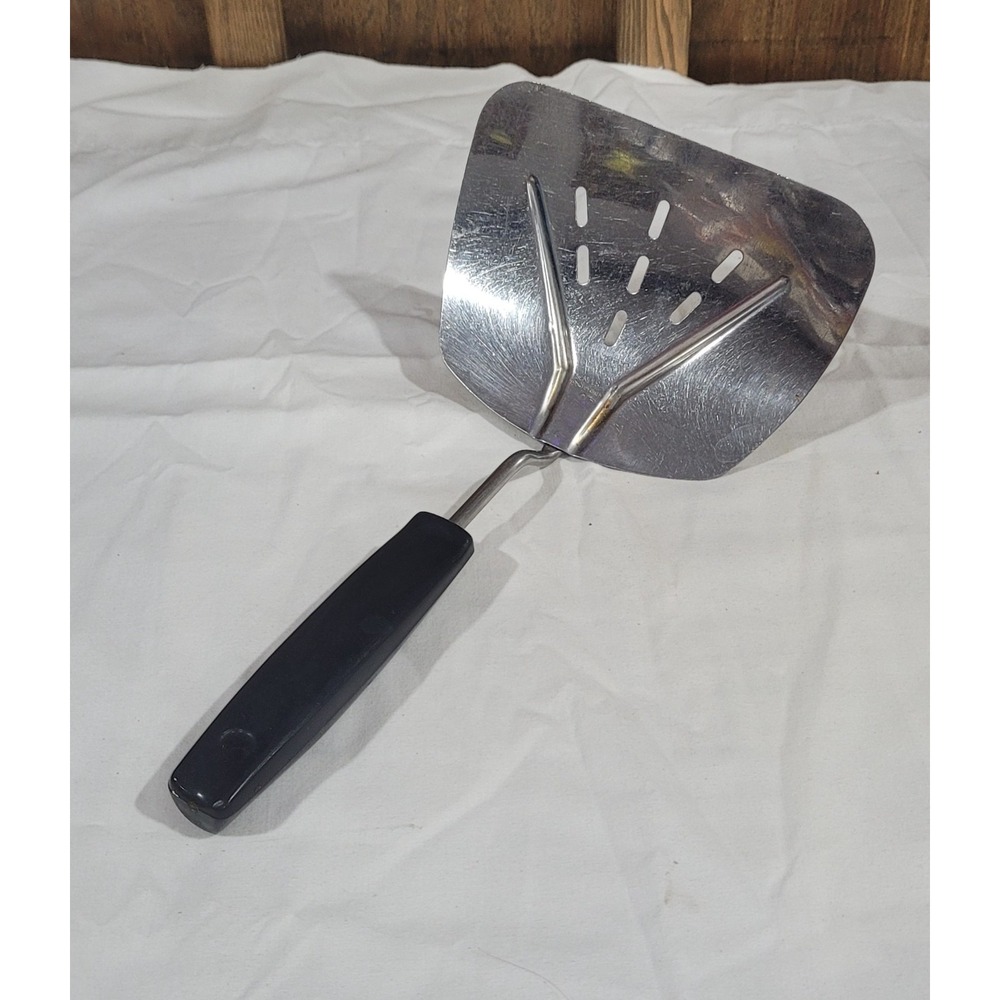 Vintage Stainless Slotted Foley Spatula Large Wide Turner Pancake Flipper 10"